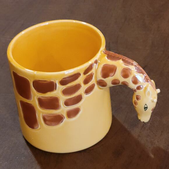 Vintage 1987 Bergschrund  Seatle Giraffe Mug Cup Hand painted New, with box - Picture 1 of 14
